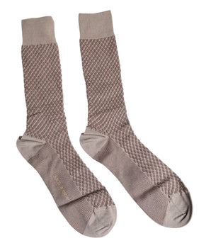 Dolce &amp; Gabbana Brown Solid DG Logo Mid Calf Men Socks