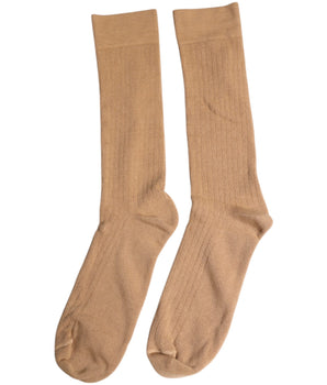 Dolce &amp; Gabbana Brown Solid Cotton Mid Calf Men Socks
