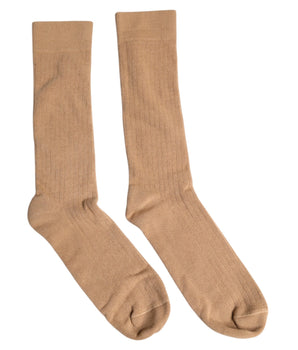 Dolce &amp; Gabbana Brown Solid Cotton Mid Calf Men Socks