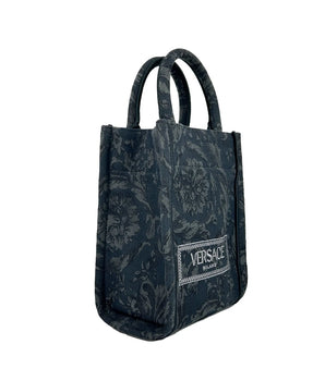 Versace Athena Barocco Mini Top Handle Tote Crossbody Bag Black