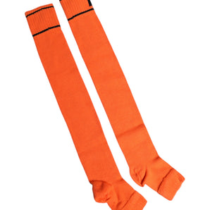 Dolce &amp; Gabbana Orange Cotton DG Logo Print Open Toe Socks