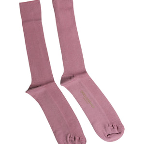 Dolce &amp; Gabbana Rose Pink Cotton Over The Calf Socks