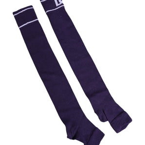 Dolce &amp; Gabbana Purple Cotton DG Logo Print Open Toe Socks