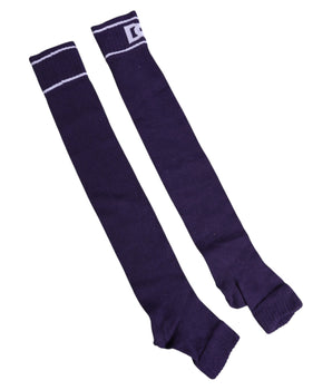 Dolce &amp; Gabbana Purple Cotton DG Logo Print Open Toe Socks