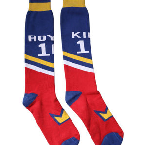 Dolce &amp; Gabbana Multicolor Printed Cotton Over Calf Socks