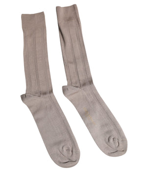 Calcetines por encima de la pantorrilla con logotipo en algodón elástico marrón de Dolce &amp; Gabbana