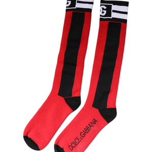 Calcetines estampados elásticos de algodón rojo de Dolce &amp; Gabbana
