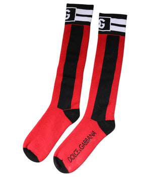 Calcetines estampados elásticos de algodón rojo de Dolce &amp; Gabbana
