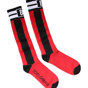 Calcetines estampados elásticos de algodón rojo de Dolce &amp; Gabbana