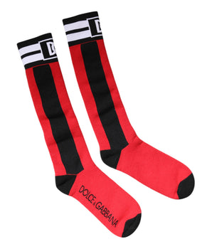 Calcetines estampados elásticos de algodón rojo de Dolce &amp; Gabbana
