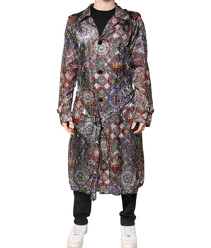 Dolce &amp; Gabbana Multicolor Royal Bee Crown Trench Coat Jacket