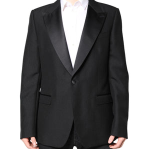 Dolce &amp; Gabbana Black Wool Single Breasted Coat Blazer