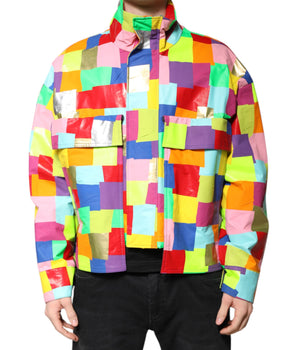 Dolce &amp; Gabbana Multicolor Cotton Full Zip Men Biker Jacket