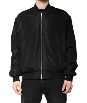 Dolce &amp; Gabbana Black Long Sleeves Full Zip Bomber Jacket