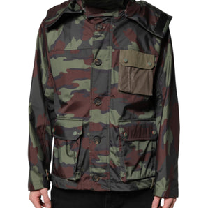 Chaqueta con capucha y botones de camuflaje multicolor de Dolce &amp; Gabbana