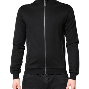 Chaqueta bomber Dolce &amp; Gabbana de algodón negro con cremallera completa y logotipo para hombre