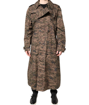 Dolce &amp; Gabbana Multicolor Camouflage Double Breasted Coat Jacket