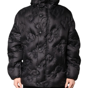 Chaqueta de invierno parka con capucha negra de Dolce &amp; Gabbana