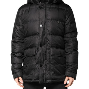 Chaqueta de invierno parka con capucha negra de Dolce &amp; Gabbana