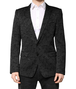 Dolce &amp; Gabbana Black MARTINI Brocade Single Breasted Blazer