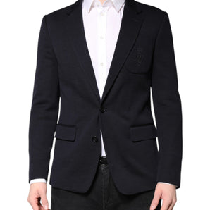 Dolce &amp; Gabbana Black Wool Single Breasted Coat Suit Blazer
