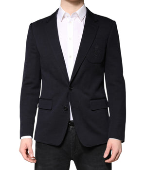 Dolce &amp; Gabbana Black Wool Single Breasted Coat Suit Blazer