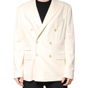 Blazer cruzado de cachemir beige de Dolce &amp; Gabbana