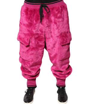 Dolce &amp; Gabbana Pink Acrylic Cargo Jogging Sweatpants Pants