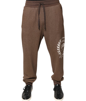 Dolce &amp; Gabbana Brown Cotton Jogger Sweatpants Pants