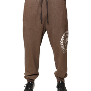 Pantalones deportivos de algodón marrón Dolce &amp; Gabbana