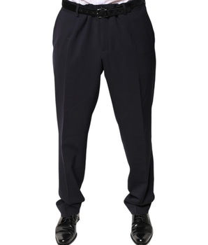 Dolce &amp; Gabbana Black Wool Mid Waist Dress Pants