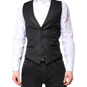 Dolce &amp; Gabbana Vestido Chaleco De Lana Negro Chaleco Formal