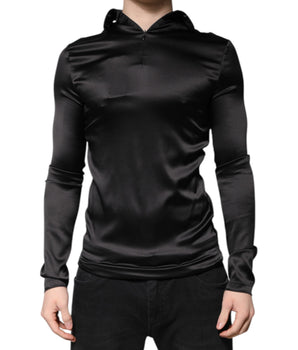 Dolce &amp; Gabbana Black Silk Turtleneck Men Pullover Sweater