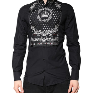Camisa formal Dolce &amp; Gabbana con bandana blanca y negra dorada