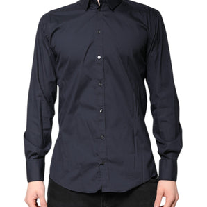 Camisa formal de algodón azul oscuro MARTINI de Dolce &amp; Gabbana
