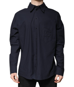Dolce &amp; Gabbana Dark Blue Cotton Long Sleeve Shirt