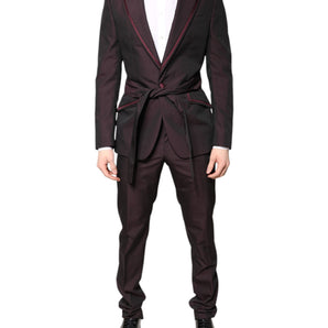 Dolce & Gabbana Maroon Single Breasted Formal 2 Piece Suit