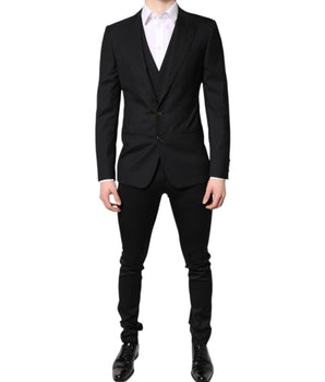 Blazer formal negro de botonadura sencilla con chaleco de Dolce &amp; Gabbana