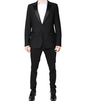 Dolce &amp; Gabbana Black Wool Single Breasted 2 Piece Suit