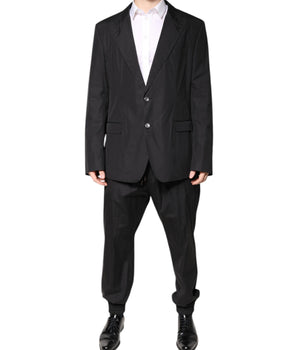 Traje de dos piezas de botonadura sencilla de algodón negro de Dolce &amp; Gabbana