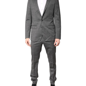 Dolce & Gabbana Gray Wool Single Breasted 2 Piece Suit