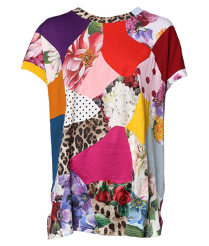 Blusa de manga corta con patchwork multicolor de Dolce &amp; Gabbana