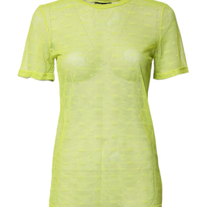 Dolce & Gabbana Green Nylon See Through Women Short Sleeves Top