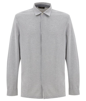 Corneliani Gray Cotton Dress Shirt