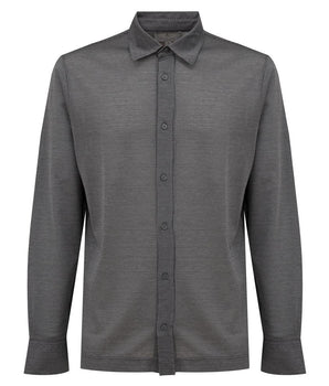 Canali Gray Cotton Pattern Shirt