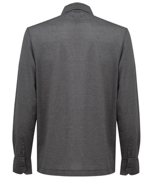 Canali Gray Cotton Pattern Shirt