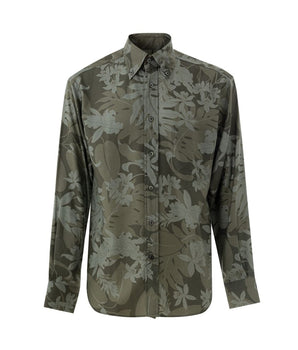 Tom Ford Green Lyocell Pattern Shirt