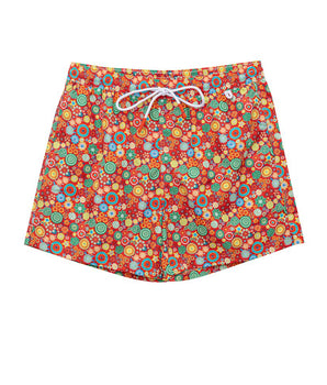 Isaia Red Polyester Swim Shorts