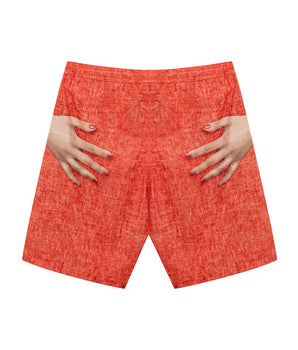 Isaia Red Polyester Swim Shorts