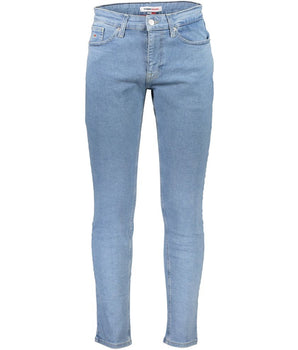 Tommy Hilfiger Light Blue Cotton Men Slim Tapered Jean